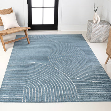 Skagen Minimalist Curve Geometric Area Rug